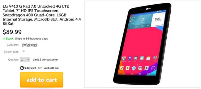 Fotografía - [Alerta Trato] Restaurado LG G Pad 7.0 LTE Tablet Actualmente Sólo $ 89 Por Woot
